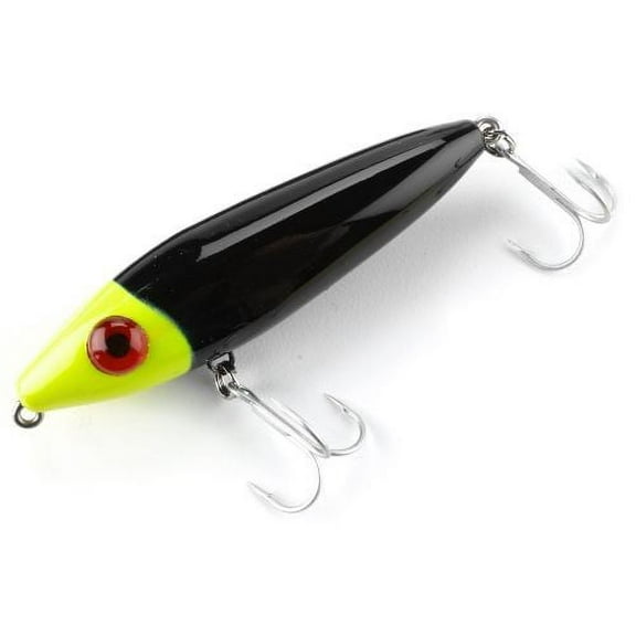 Mirrolure 75MR-NSCH Chartreuse Head/Black Back Molded Fishing Jerkbait Lure