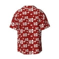 thumbnail image 6 of Lsque Ho-Ho-Ho print Men's Cuban Collar Short Sleeve Shirt Summer Beachwear Casual Button Down Fashionable Vacation Leisure Shirt-XX-Large, 6 of 7