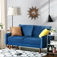 thumbnail image 3 of 56.3'' Velvet Round Arm Loveseat, Couch with Solid Wood Frame, for Guest Room, Teenager's Room, and Small Apartment,33.1'' H x 56.3'' W x 31.1'' D, 3 of 5