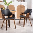 thumbnail image 2 of Set of 2 Beverly White Sherpa Fabric Dining Chair with Colorful Wood, 2 of 8