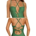 thumbnail image 7 of Alove Women Deep V Monokini Tie Back Swimsuit Sexy Bathing Suit 1 Piece, 7 of 7