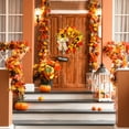 thumbnail image 5 of Fall Wreath,Pumpkin and Sunflowers Harvest Wreaths 18inch Autumn Welcome Sign Wreaths for Front Porch Thanksgiven Home Decor, 5 of 7