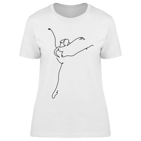 Line Drawing Of Young Ballerina T-Shirt Women -Image by Shutterstock, Female 3X-Large