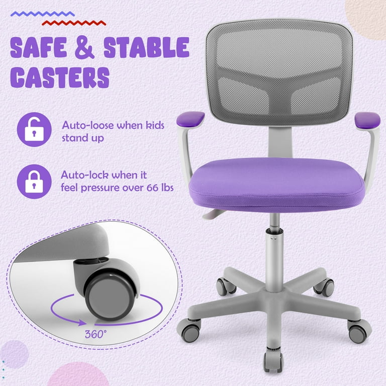 Purple kids online desk chair