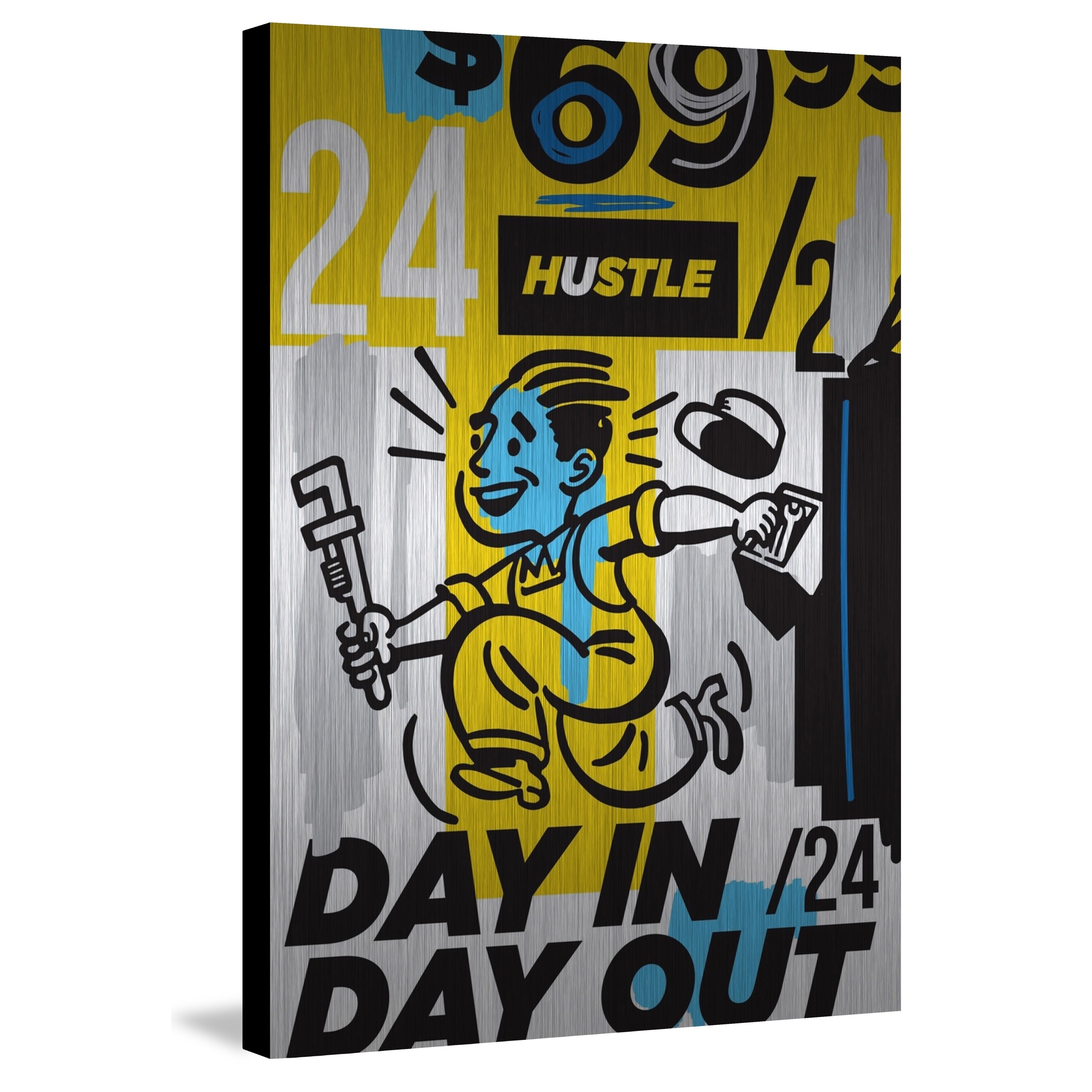 Marmont Hill "Hustle I" by Josh Ruggs Painting Print on Brushed Aluminum
