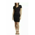 thumbnail image 3 of Jessica Simpson Ruched V Neck Dress, Black, XXL, 3 of 3