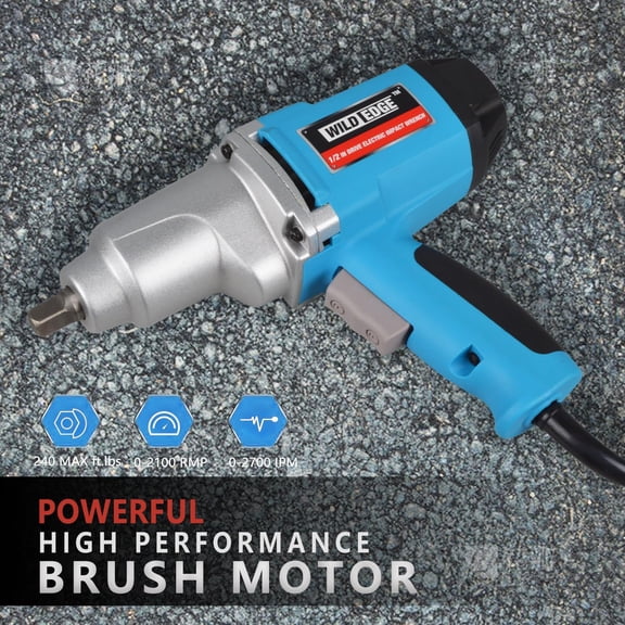 Impact Wrench Kit, Heavy Duty 1/2 Inch Drive 7.5 Amp Corded Impact Gun, Max Torque 240 Ft-lbs & 2700 IPM, 4pcs  Sockets with Detent Anvil