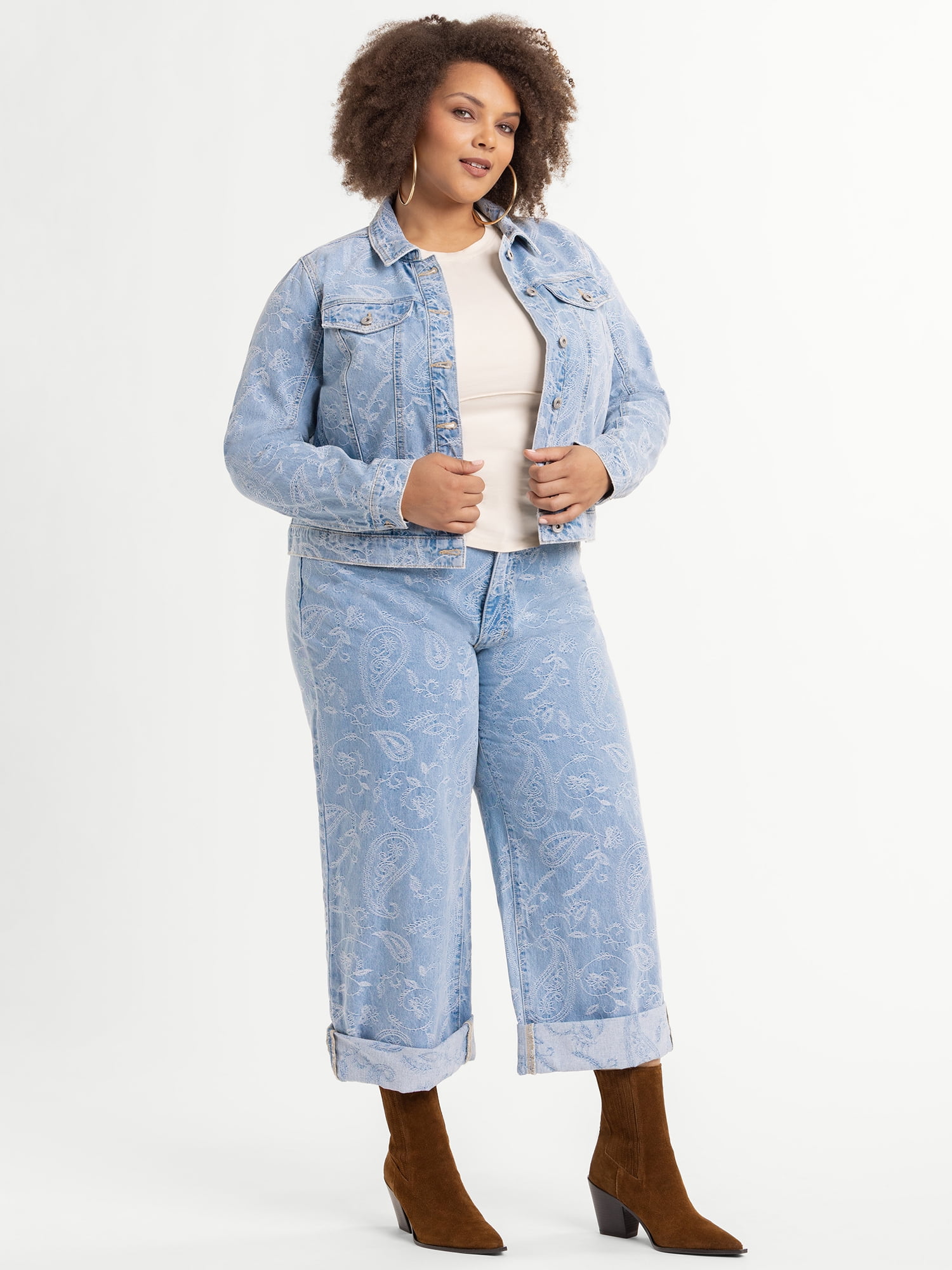 Jessica Simpson Women's Plus Size Zinnia Wide Leg Jeans, Sizes 16W-24W
