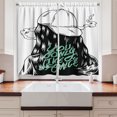 thumbnail image 2 of Ambesonne YOLO Kitchen Curtains, Girl with a Backwards Hat, 55"x39", Sea Green White, 2 of 3