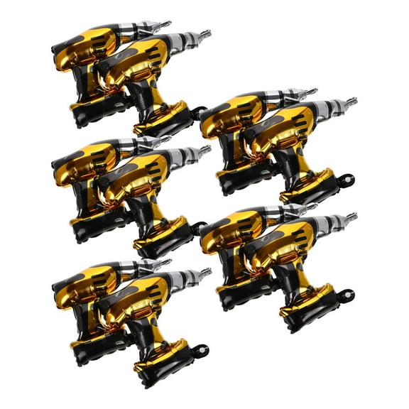 Raindrops Excavator Themed Set with 10pcs Inflatable Toy Balloons for Boys Kids Birthday