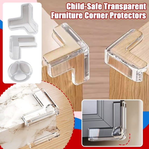 NovaStitch Clear T Shape Furniture Corner Protector Baby Safety Edge Guard Soft Silicone Anti Collision Bumper for Table Cabinet Corner Protection