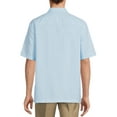thumbnail image 3 of Cafe Luna Men's Short Sleeve Linen Cotton Panel Woven Shirt, 3 of 6