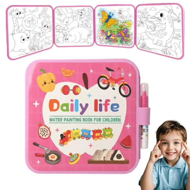 Mess-Free Water Coloring Book 2026 Reusable Water Painting Book Water Paint Color Book No Mess To Reveal Colors 3ml
