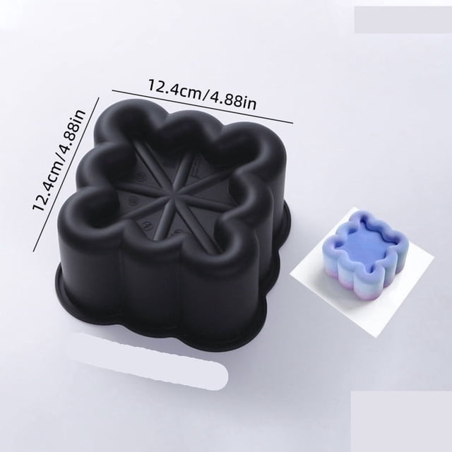 Molde de mousse estriado en blanco y negro | Molde de silicona for hornear pasteles cuadrados DIY | Molde de vela de pudín | Herramientas creativas for hornear.