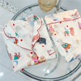 thumbnail image 2 of Pijama con estampado de caniche para mujer, conjunto de dos piezas de seda como un perro bonito, Tops de manga larga, pantalones largos, primavera y otoño, 32903, 2 of 4