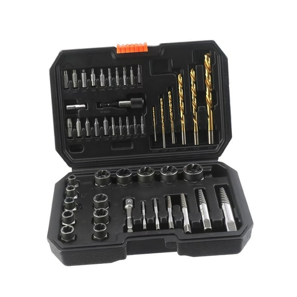 Juego de extractor de tornillos y pernos de 48 piezas, removedor de tornillos rotos con caja de almacenamiento, práctico y conveniente juego de
