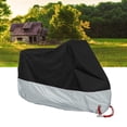 thumbnail image 4 of Funda impermeable para motocicleta, resistente al agua, a la lluvia, a los rayos UV y transpirable para exterior e interior con bolsa de almacenamiento, talla M (negra y plateada), 4 of 7