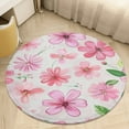 thumbnail image 4 of Floral Colorful Flower Washable Round Rug -Circle Area Rugs for Nursery Bedroom, Vintage Non Slip Non Shedding Low Pile Carpet for Living Room Coffee Table Entryway, 4 of 6