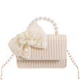 thumbnail image 1 of xiaxaixu Ladies Simple Bowknot Straw Bag Portable Dual-purpose Holiday Photo Versatile Messenger Bag, 1 of 5