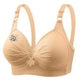 thumbnail image 2 of Women's Padded Bra T Shirt Underwired Support Bra Balcony Seamless Full Cup Comfort Bra Beige XXXL, 2 of 4