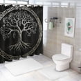 thumbnail image 7 of Orinice Tree of Life Branches Bathroom Decor Set - Colorful Luxurious Polyester Shower Curtain Set with Hooks 69x72, 7 of 7