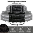 thumbnail image 2 of UHOMEPRO Massage Swivel Rocker Recliner Chair, PU Leather Rocking Sofa Home Recliner with Side Pockets Cup Holder and USB Charge Port, 360-degree Rotation, 30-degree Rocking, Black, 2 of 8