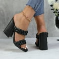 thumbnail image 3 of GJPBGK Women’s Wedge Sandals Open Toe Braided Strap Chunky High Heel Summer Comfort Casual Dress Sandals, 3 of 6