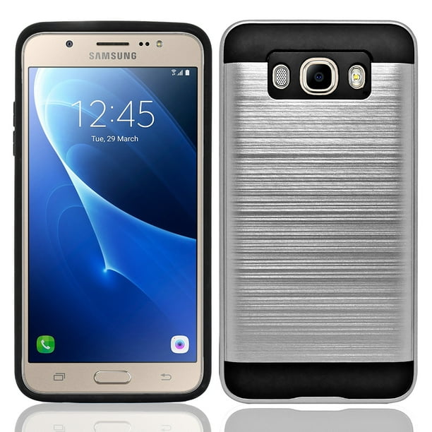 Samsung Galaxy J5 2016 / J510 Hybrid Metal Brushed Shockproof Tough Case - Walmart.com