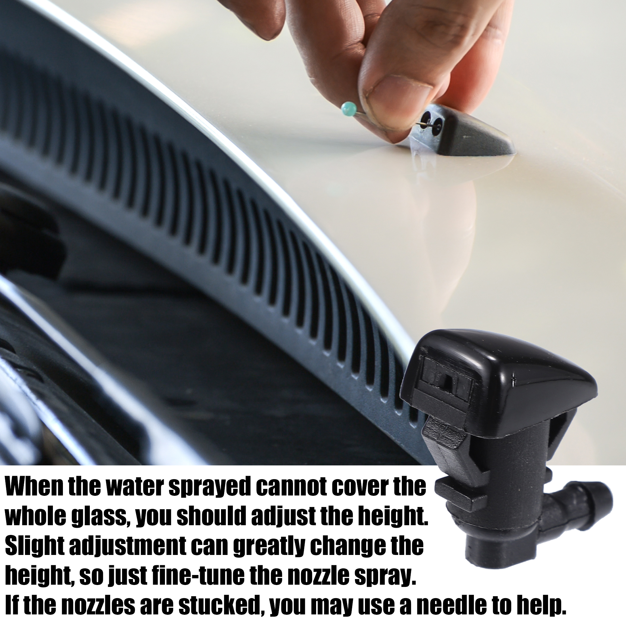 Unique Bargains 1 Set Windshield Washer Water Nozzle for Chevrolet