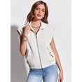 thumbnail image 2 of Spring Autumn Women Sleeveless Jackets Zip Up Casual Vest Coat, 2 of 6