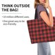 thumbnail image 2 of Balery Red Black Plaid Bolsa Tote Estilo Estético con Cremalleras, Bolsa de Hombro, Bolsa de Compras Grande y Plegable, 2 of 7