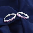 thumbnail image 3 of Lab Grown Pink Sapphire Hoops, 3 of 3