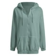 thumbnail image 3 of SAWKMW Women's Winter Zip Up Hoodies Pullover Warm Heavyweight Thick Sweatshirt Coat Jackets(Green,XXL), 3 of 3