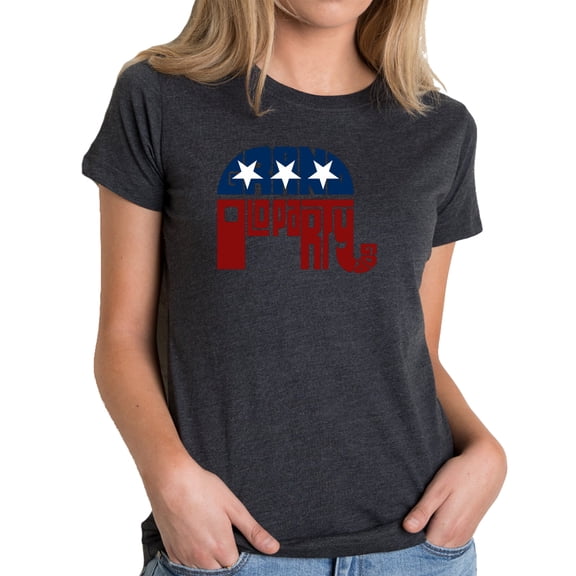 LA Pop Art Women's Premium Blend Word Art T-shirt - REPUBLICAN - GRAND OLD PARTY