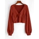 thumbnail image 2 of Jersey corto ZAFUL para mujer con mangas acanaladas con forma de farol, 2 of 6
