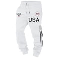 thumbnail image 5 of IWRICH USA Flag Sweatsuit for Men Plus Size Long Sleeve Hoodies Elastic Waist Drawstring Sweatpants 2 Piece Workout Tracksuits White XL, 5 of 5