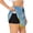 Black, variant on Blooming Sunflower Field Print Women's Running Double Layer Shorts High Waisted with Pockets Elastic Yoga Workout Athletic Gym Sports