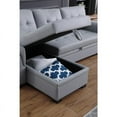 thumbnail image 5 of Lucca 84" Gray Vegan Faux Leather Reversible Sleeper Sofa with Storage Chaise, 5 of 11