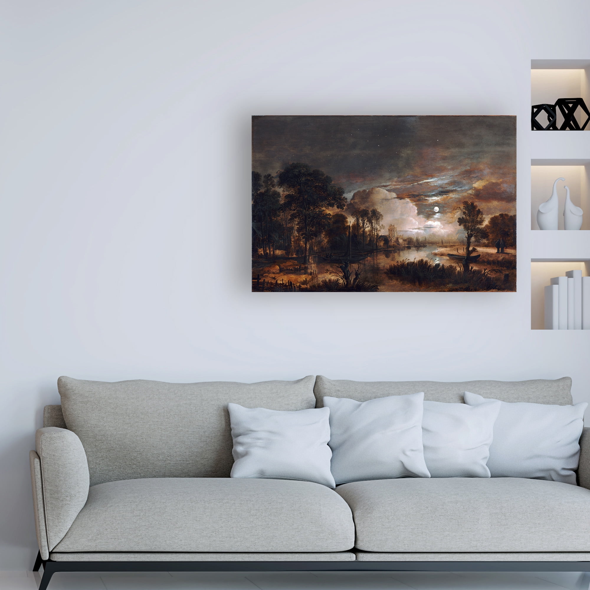 Neer 'Moonlight night' Canvas Art