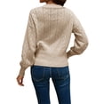 thumbnail image 6 of hirigin Women's Spring Autumn Knitted Cardigan Solid Color Long Sleeve Button Down Knitwear, 6 of 9
