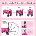 thumbnail image 3 of WildFinder Heavy Duty Foldable Wagon Cart with All-Terrain Wheels, 330lbs Capacity Portable Utility Wagon for Camping, Beach, Shopping and Outdoor Activities, Pink, 3 of 8