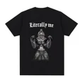 thumbnail image 3 of Camiseta divertida con estampado de lobo sentado literalmente yo, camiseta informal de algodón de manga corta de gran tamaño para hombre, camiseta vintage de hip hop unisex, 3 of 5