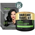 thumbnail image 2 of (5 pack) Herbishh Hair Dye Shampoo Black Color 3-in-1 Travel Pack (30ml x5) + Keratin Argan Oil Hair Mask for Dry, Damaged & Color Treated Hair, 150ml, Long Lasting Hair Color, For Women & Men, 2 of 8
