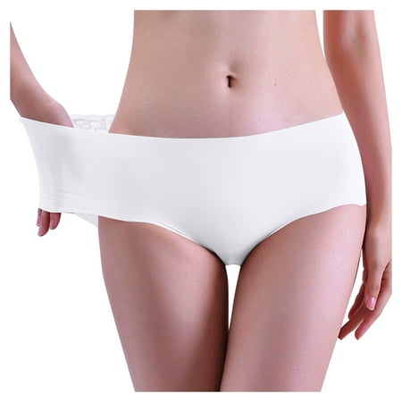 

Relanfenk Intimates Women s Non-Trace Ice Silk Breathable Midwaist Solid Color Underwear