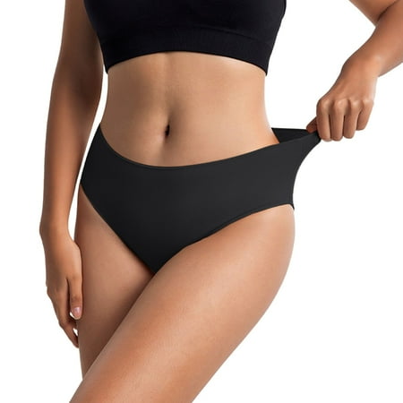 Xiaoxatg Sexy Panties for Women Women s Plus Size Mid High Waist Mesh Briefs Solid Color Crotch Underwear Panties Breathable Panties for Women