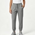thumbnail image 4 of TEAJOPSUU Women's Drawstring Joggers Comfy Straight Leg Drawstring Elastic Cuffed Hem Jogging Pants with Pockets Casual Ankle Length Workout Trousers Gray, 4 of 9