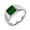 Silver Green, variant on Men's and Women's Stainless Steel Classic Square Gemstone Ring Silver White Size 10