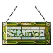 Rectangular Slainte Stained Glass Panel
