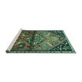 thumbnail image 2 of Ahgly Company Machine Washable Indoor Rectangle Persian Turquoise Blue Traditional Area Rugs, 3' x 5', 2 of 4