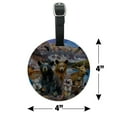 thumbnail image 6 of Canadian Rockies Mountain Range Animals Beer Wolf Moose Deer Round Leather Luggage Card Suitcase Carry-On ID Tag, 6 of 8